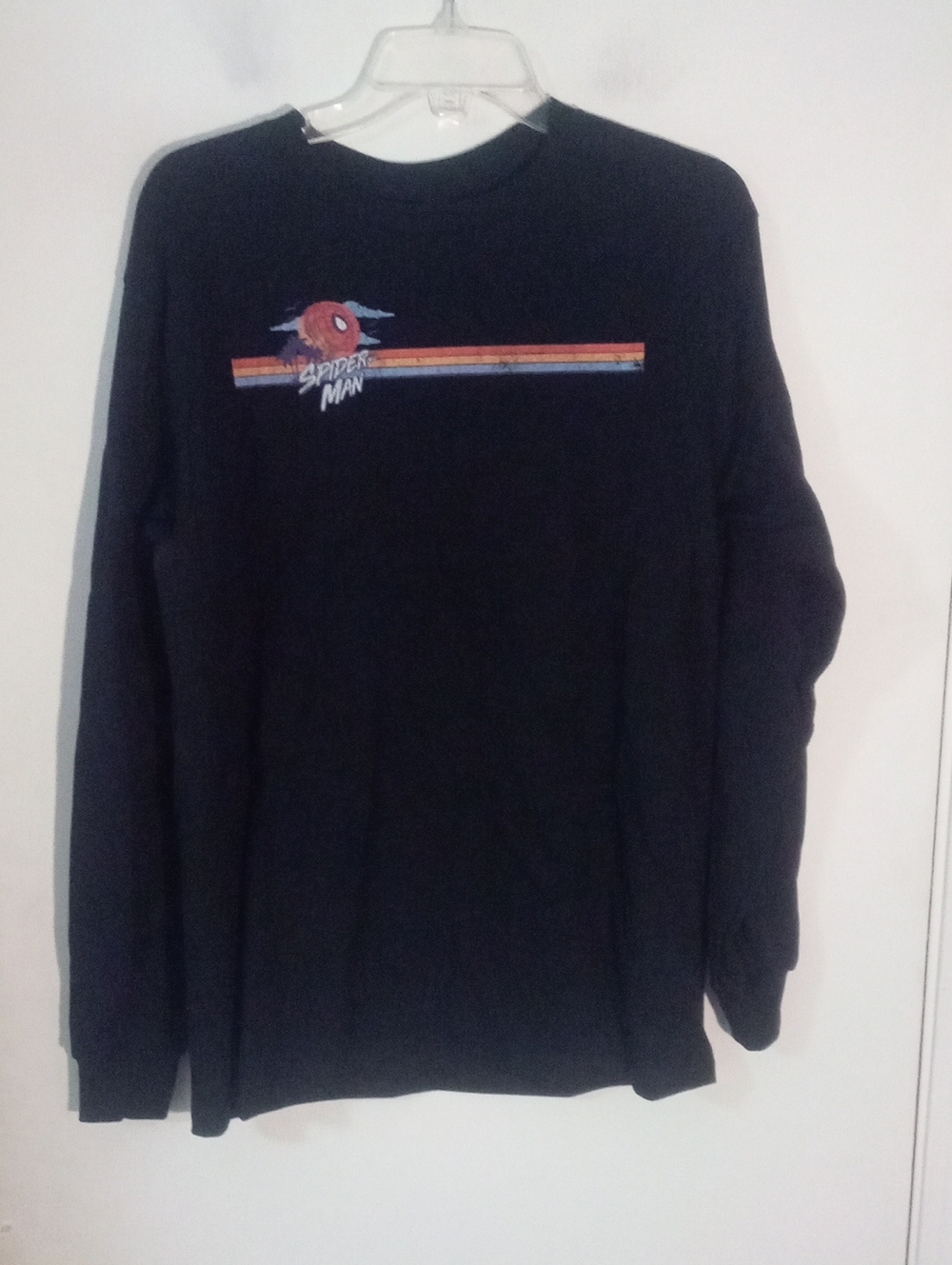 Spider-Man Black Graphic Crewneck T Tee Medium New NWOT Marvel